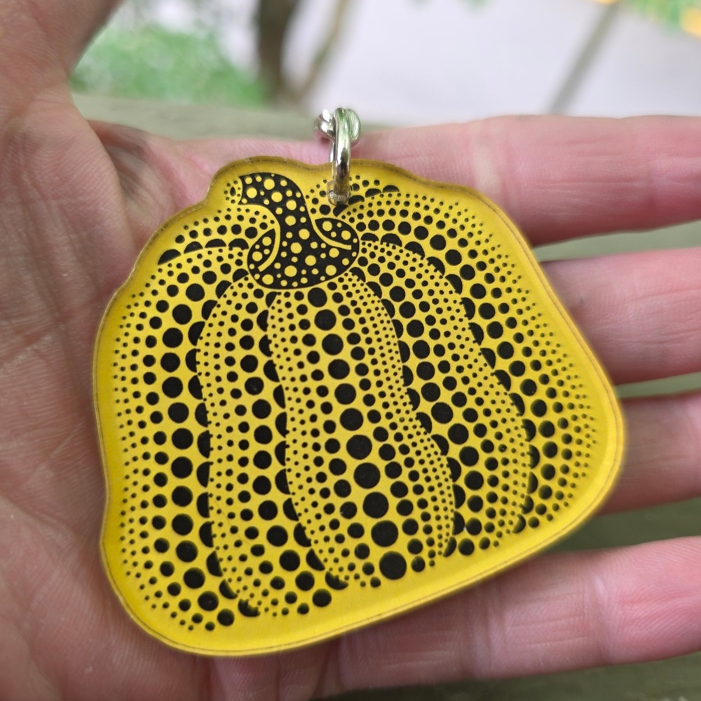 Yayoi Kusama Seattle Art Museum Yellow Pumpkin Acrylic Keychain SAM Polka Dot